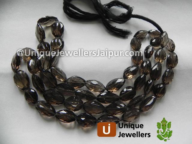 Smokey Concave Cut Nugget Beads